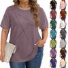 Top Casual de Moda para Mujer Talla Grande, Corte Holgado, Manga Corta