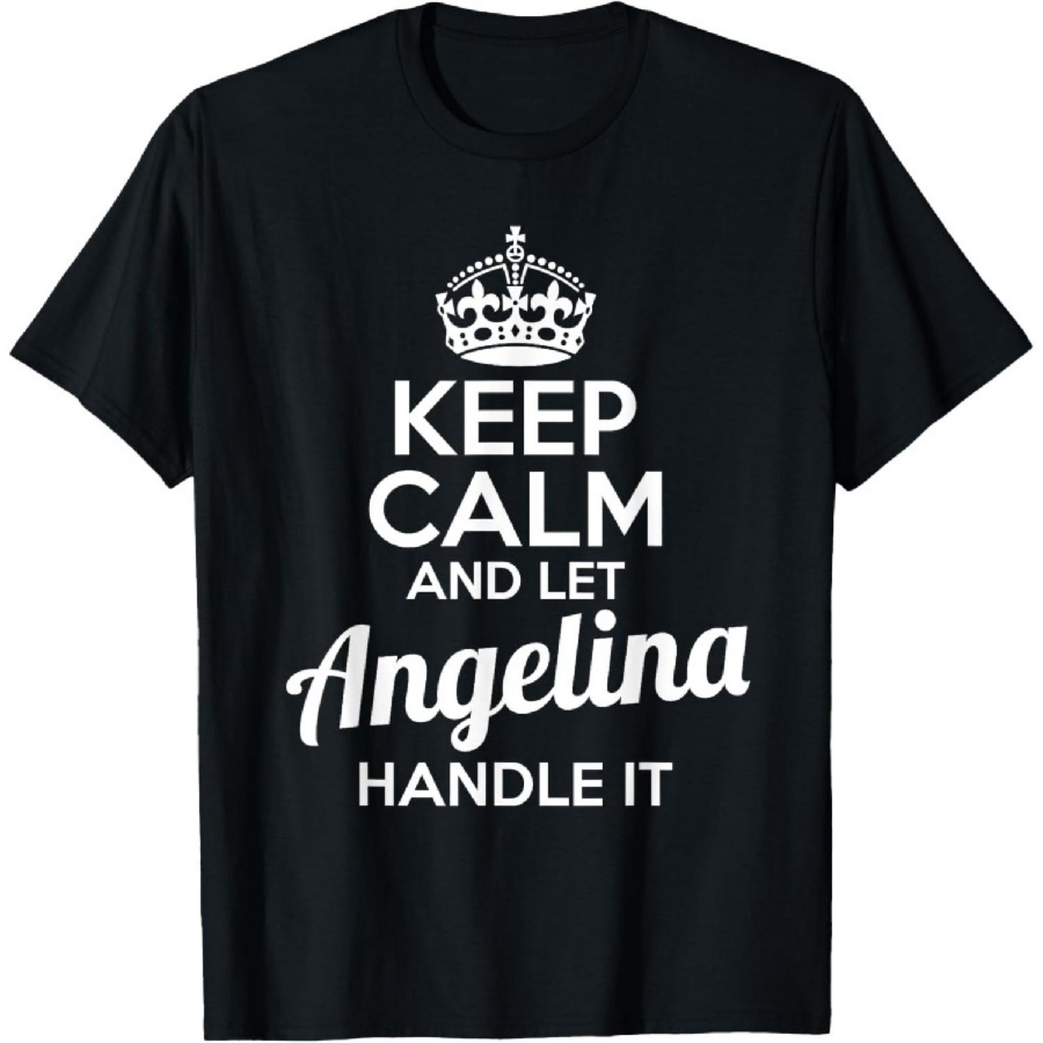 

Angelina T-Shirt Keep Calm and Let Angelina Handle It T-Shirt XXXXXL чорний