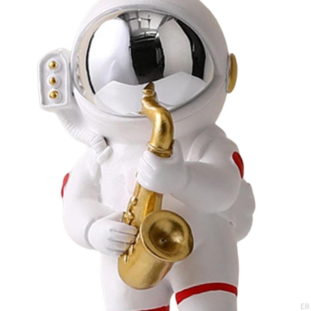 Figurka astronauty, dekoracja domu, żywiczna statua, kolekcjonerska rzeźba kosmonauty, dekoracyjna muzyka