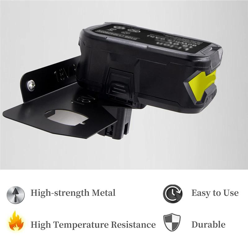 AEE2-Battery Holder, Wrought Iron 18V Battery Storage, 18V Battery Holder , Mount Wall Rack For 18V Batteries