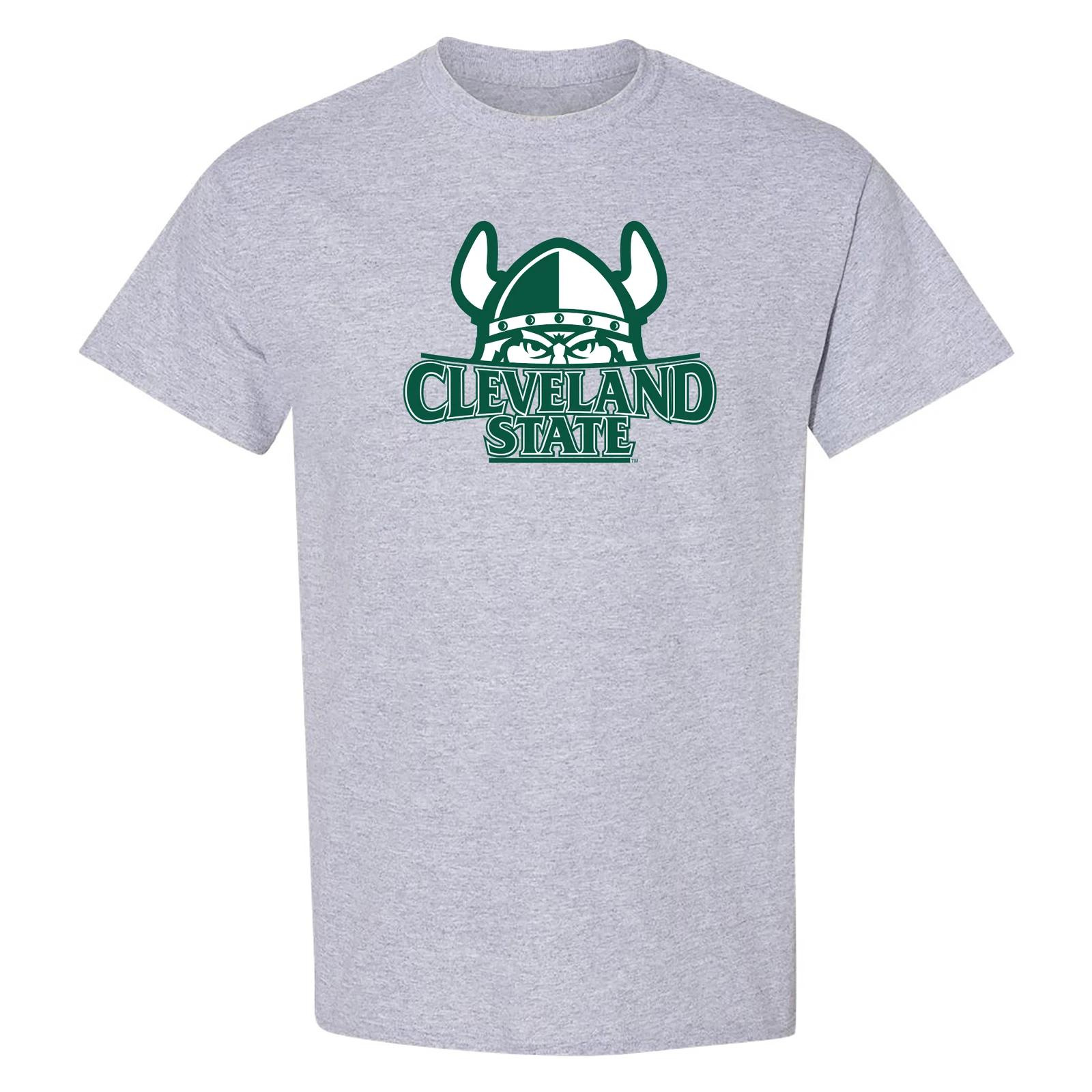 AS02 - Cleveland State Vikings Primary Logo T Shirt - Sport Grey M