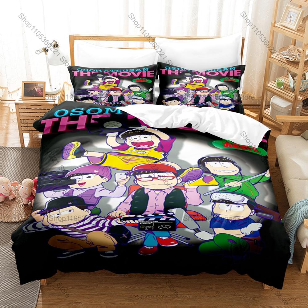 Funny Osomatsu San Theme Bedding Set 3 Piece Duvet Cover Set Home Textile For Kpop Fans Gift For Fans Bedroom Decor