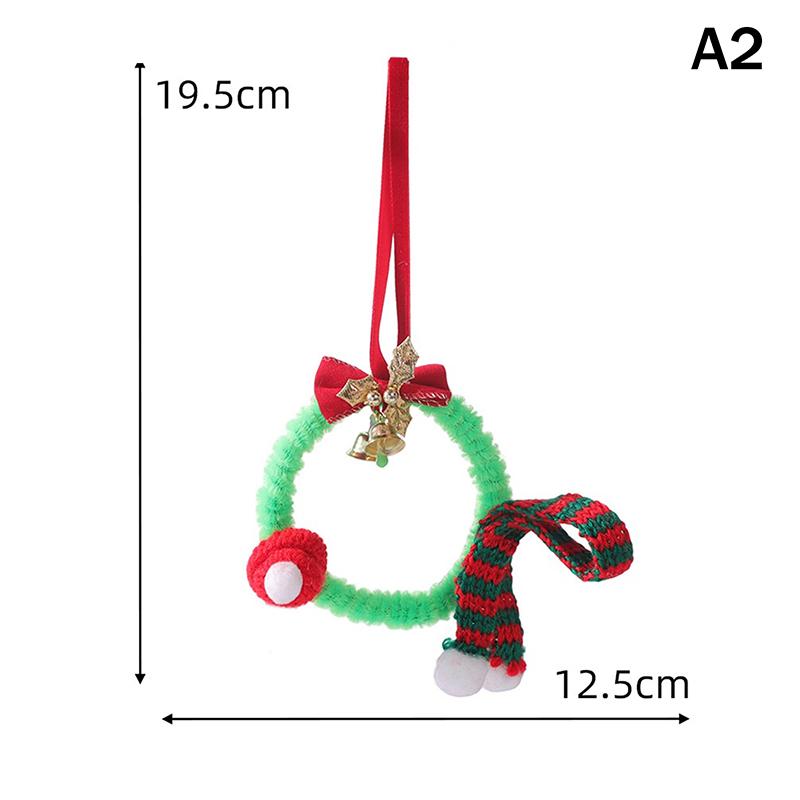 Merry Christmas Wreath Pendant With Bell Car Door Hanging Decoration Xmas Party Christmas Tree Decor Accessories