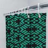 Green And Black Shower Curtain With Geometric Pattern For Bathroom Decor