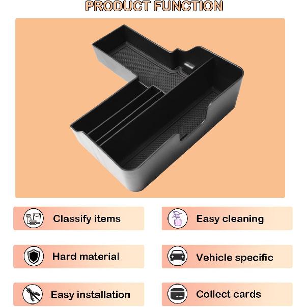 TACOBRO Center Console Tray Compatible With Ford Explorer     2024 Accessories,Compartment Ert Organizer Secondary Storage Box ABS Material (Not Fit