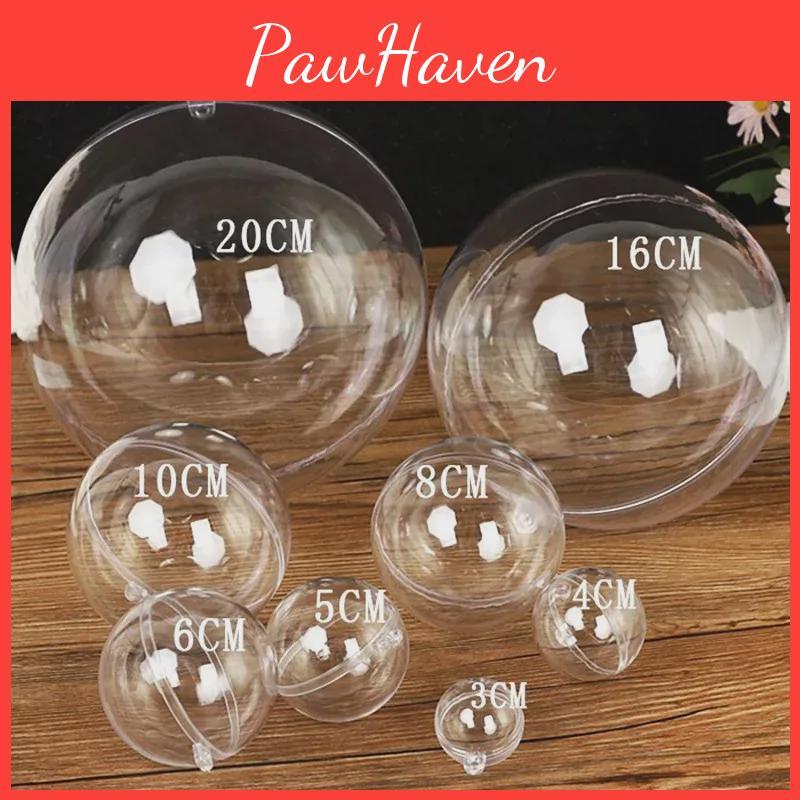 Clear Plastic Hanging Ornament Ball Openable Round For Christmas Kindergarten Decorations