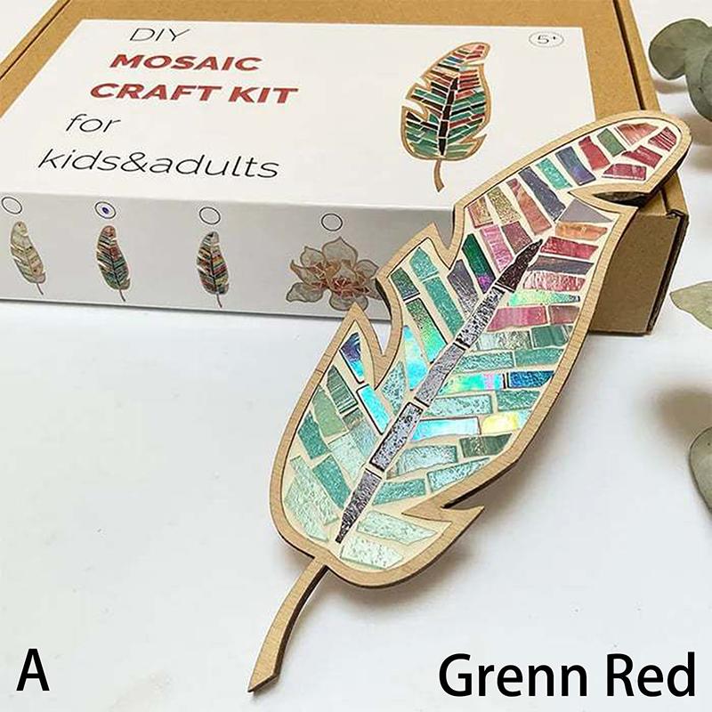 Creative Diy Stained Glass Craft Mosaic Kit Bright Feather Diy Mosaic Kit Handmade Crafts Lovers For Adults/Kids