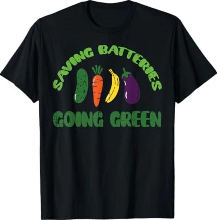 

Saving Batteries Going Green Funny Inappropriate Humor Women T-Shirt XL