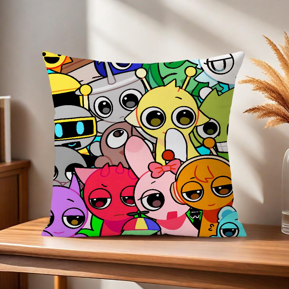 S-Sprunki Soft Pillow Case Game for Sofa Living Room Home Office Decor Protective Covers I-Incredibox Without Pillow-Insert