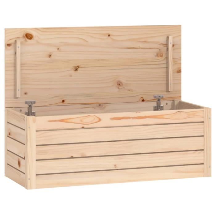 823619 vidaXL Storage Box 89x36.5x33 Cm Solid Pine Wood