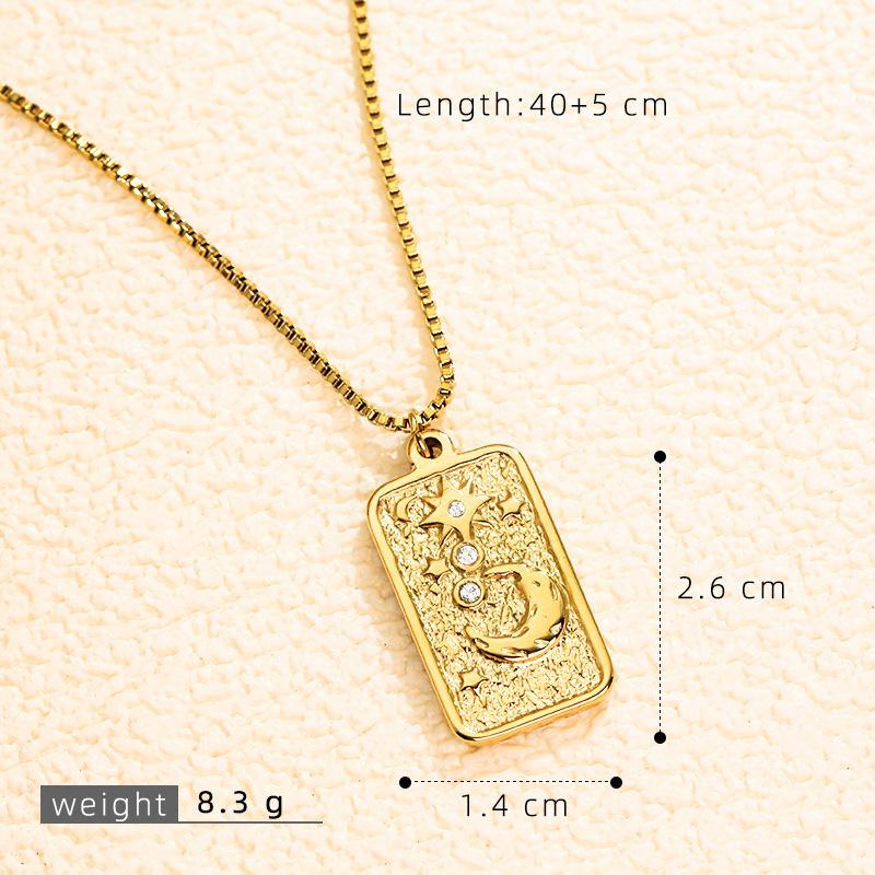 Europäischer und Amerikanischer Stil 3D Tarotkarten Anhänger Halskette mit Mikroeingefassten Diamanten