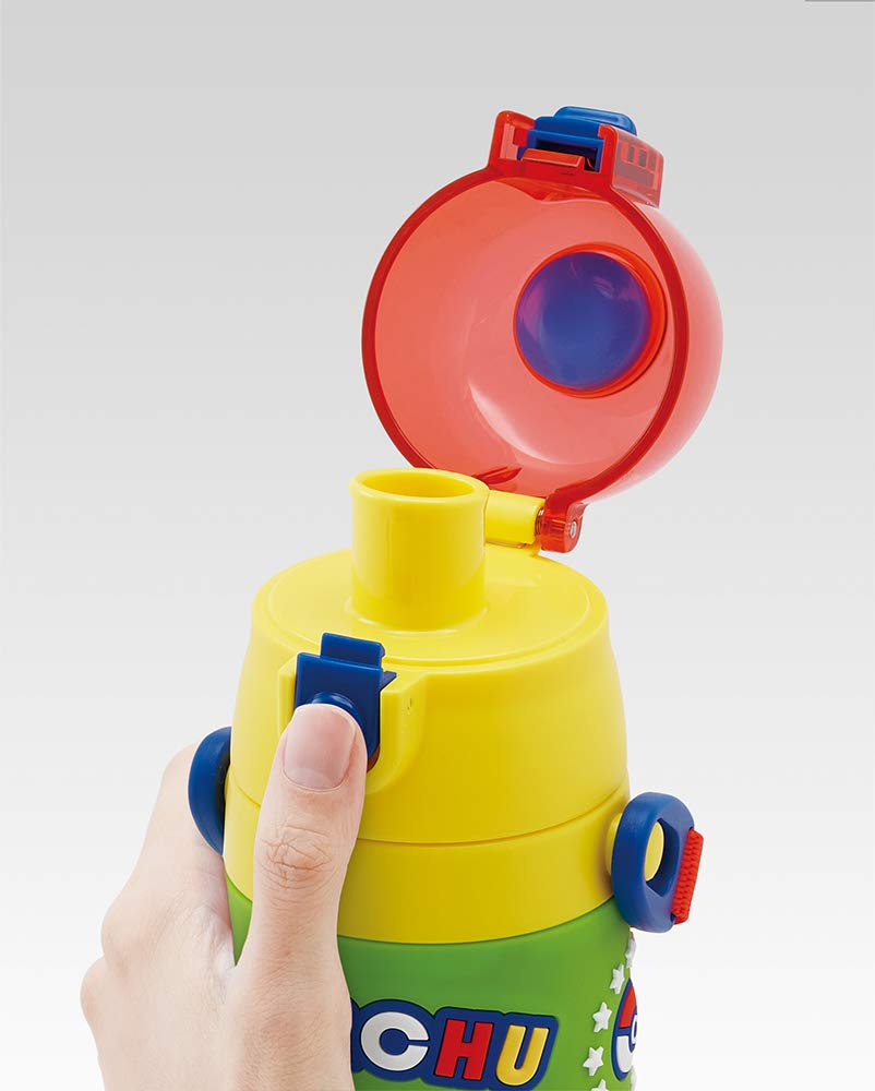 Skater Kids' Stainless Steel 3D Water Bottle, 480ml, Pokemon Pikachu Design, 21 (SDPV5-A)