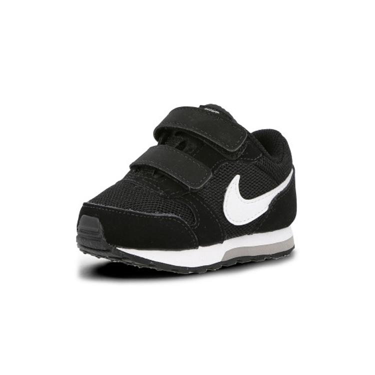 Nike MD Runner 2 Abrasion Resistant Low top Running Shoes Black White Infant And Toddler 806255-001