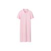 Knitted Sports Polo Dress Women Dresses Orchid-Pink L220W009-0093