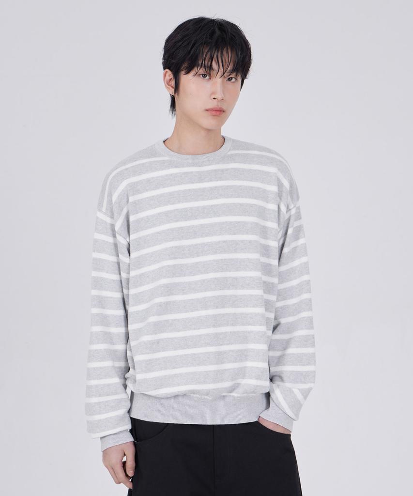 GLW Classic Striped Crop Knit Gray