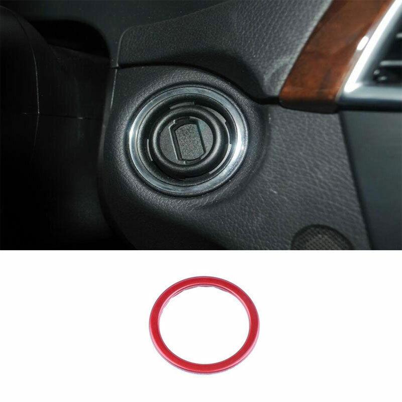 Red Titanium Ignition Switch Start Button Ring Trim For Benz C-Class 2007-2014