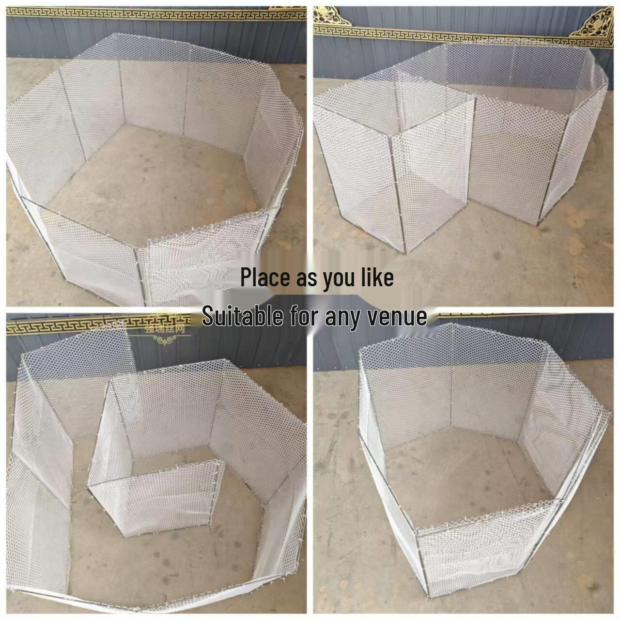 Foldable Retractable Poultry Enclosure Fence for Chicken, Duck, and Goose White, 51cm H x 50cm L, 6 pcs total 3m