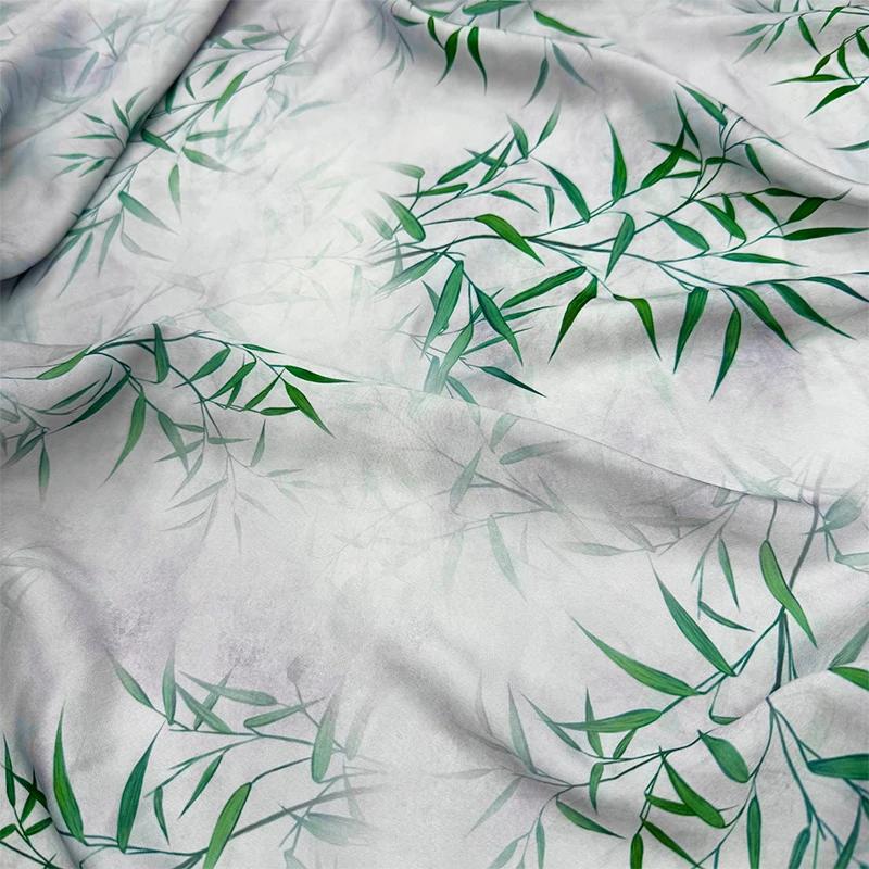 New Chinese Style Imitation Acetic Cloth Satin Cloth Qipao Skirt Material Clothing Fabric Diy Handmade Cloth Head Color Printing