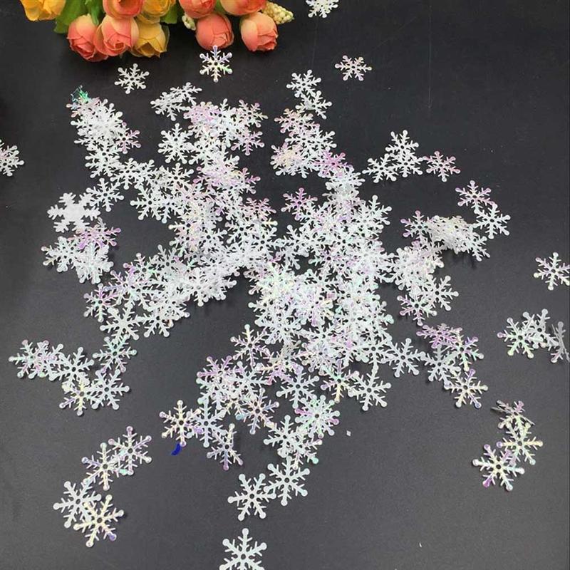200/300PCS Snowflakes Confetti Decorations for Christmas Winter Confetti Snow Party Wedding Birthday Holiday Party Table Decorations Supplies