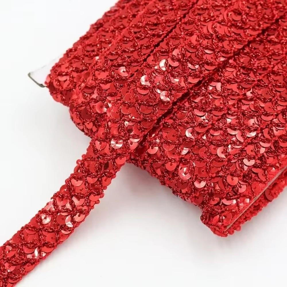 Sequin Lace Trim 2cm Wide Decoration Applique Fashion Braided Ribbons  for Dance Dress Clothes