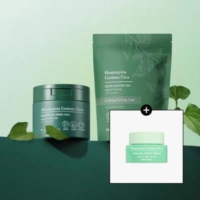 [SET] Eoseongcho Cica Quick Calming Pad + Refill Pack 50 Sheets + Eoseongcho Cooling Cream 8ml Additional Gift
