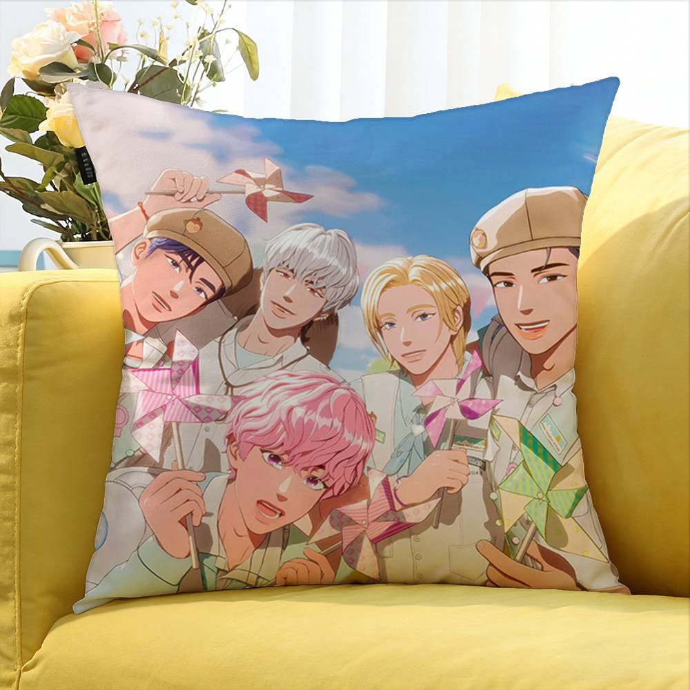 Kawaii Kpop Style P-Plave Caligo Pt Various Sizes Square Pillow Case For Car Home Bedchamber Decor