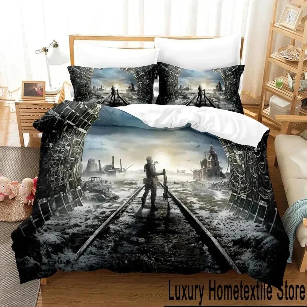 Stampa 3D Gioco Metro Exodus Set Biancheria da Letto Copripiumino Set Letto Coperta Federa Piumone King Queen Size Bambini Adulti Biancheria da Letto