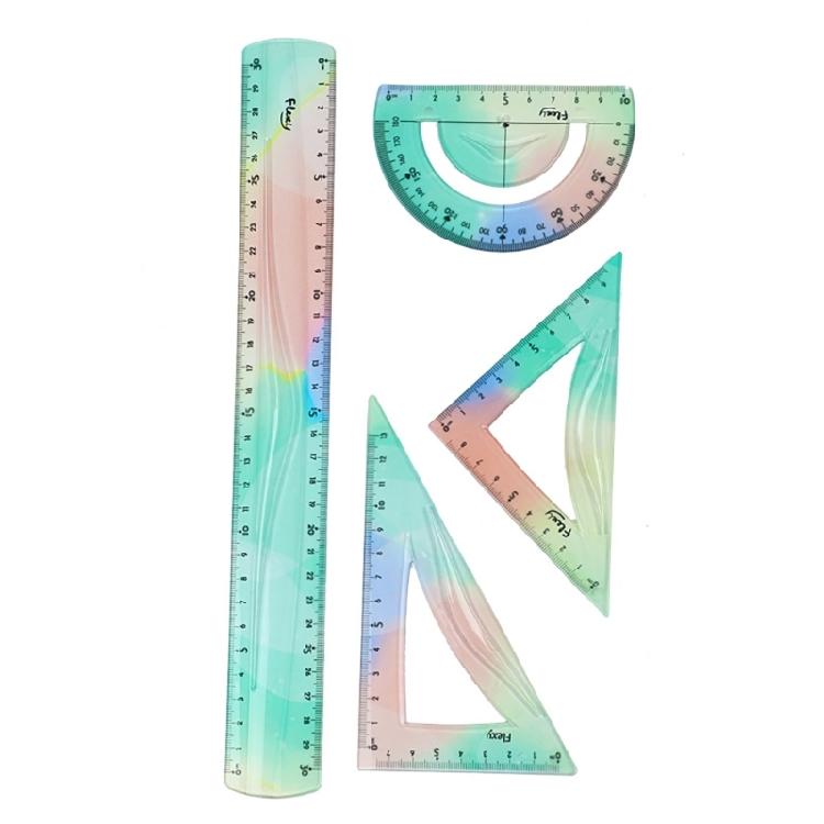 

Rulers Set, 4Pcs Flexible Ruler Straight Ruler Clear Bendable Plastic Ruler Soft Colorful Ruler for Office School Home 1