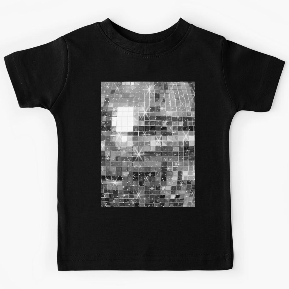 Twinkle Silver Disco Ball All Over Pattern Kids T-Shirt 140