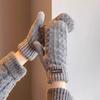 Men’s Plush Wool Mittens: Thick, Windproof & Cold-Proof Winter Gloves for Outdoor Activities