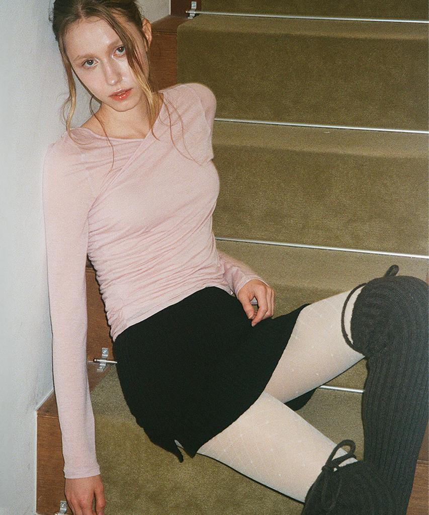POEV Cable Knit Mini Skirt Shorts - Black