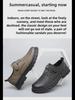 Men's Leather Slip-On Work and Casual Shoes with Toe Protection