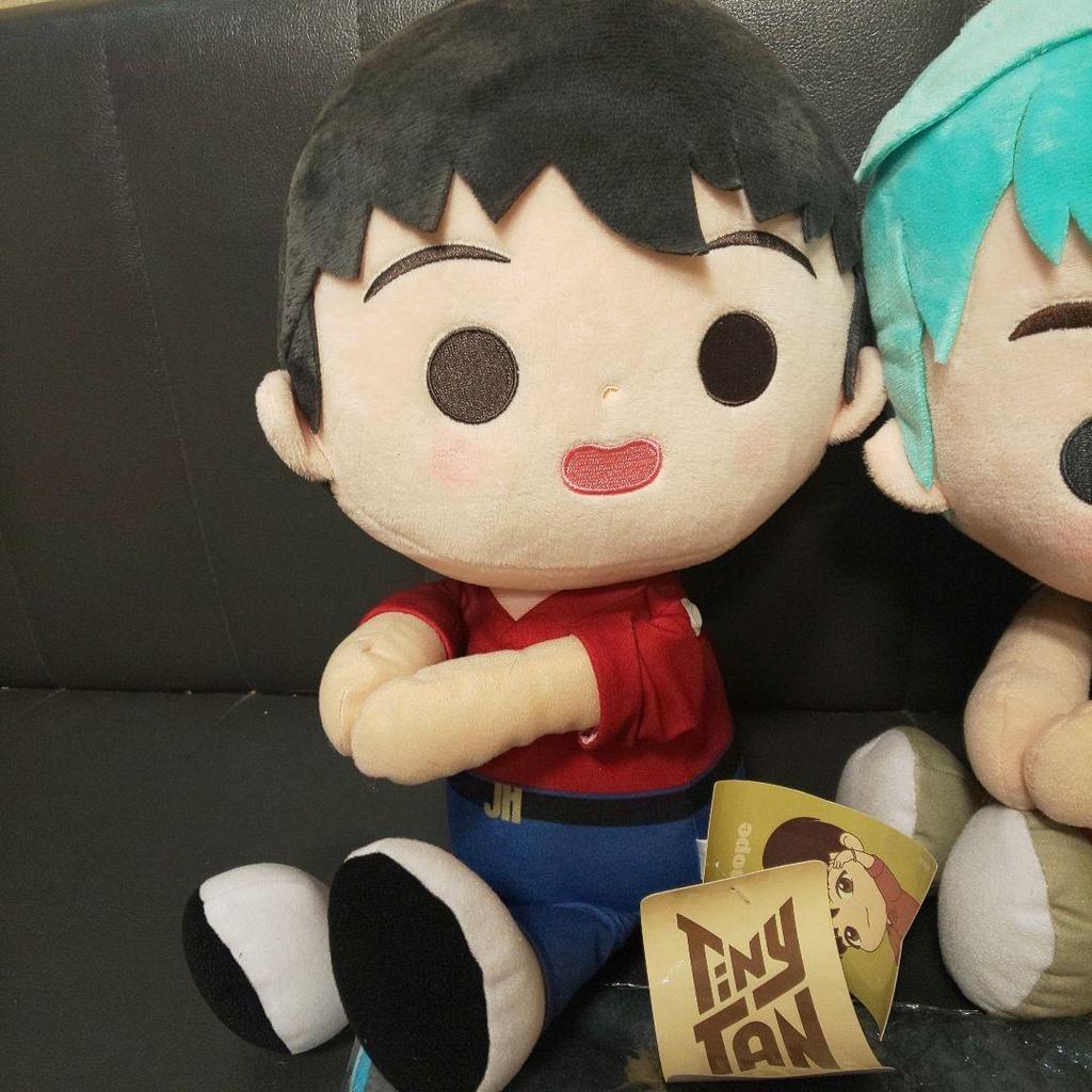 [USED] With Tags. TinyTAN Special Clingy Plush Toys (2 Figures) & Blanket.
