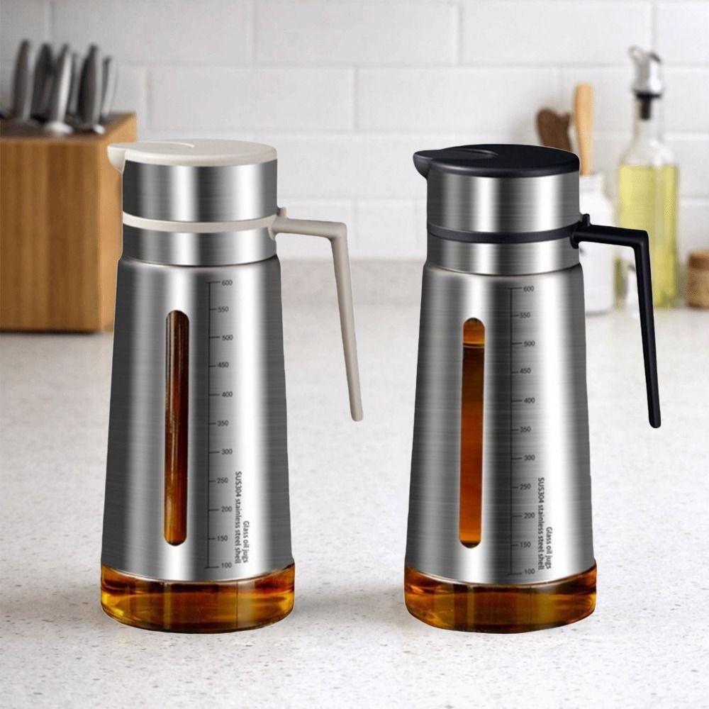 Automatisch öffnende und schließende Schwerkraft-Gewürzflasche Edelstahl-Ölflasche Soja Essig