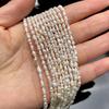 1String, White Natural Freshwater Pearls, Handmade Rice Pearl Beads, 2-3 Mm, for DIY Necklace Accessories, Jewelry Making, Women Gift, 36 Cm