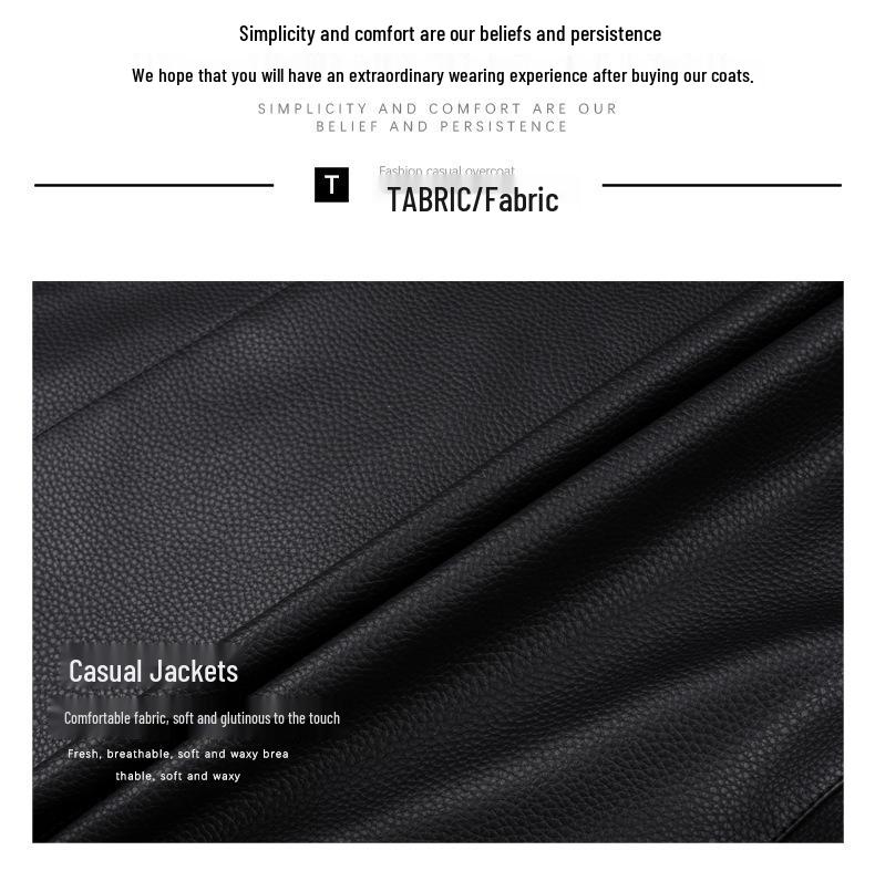 Trench-coat double boutonnage en cuir de mouton pour homme, Mi-mollet, Doublé velours