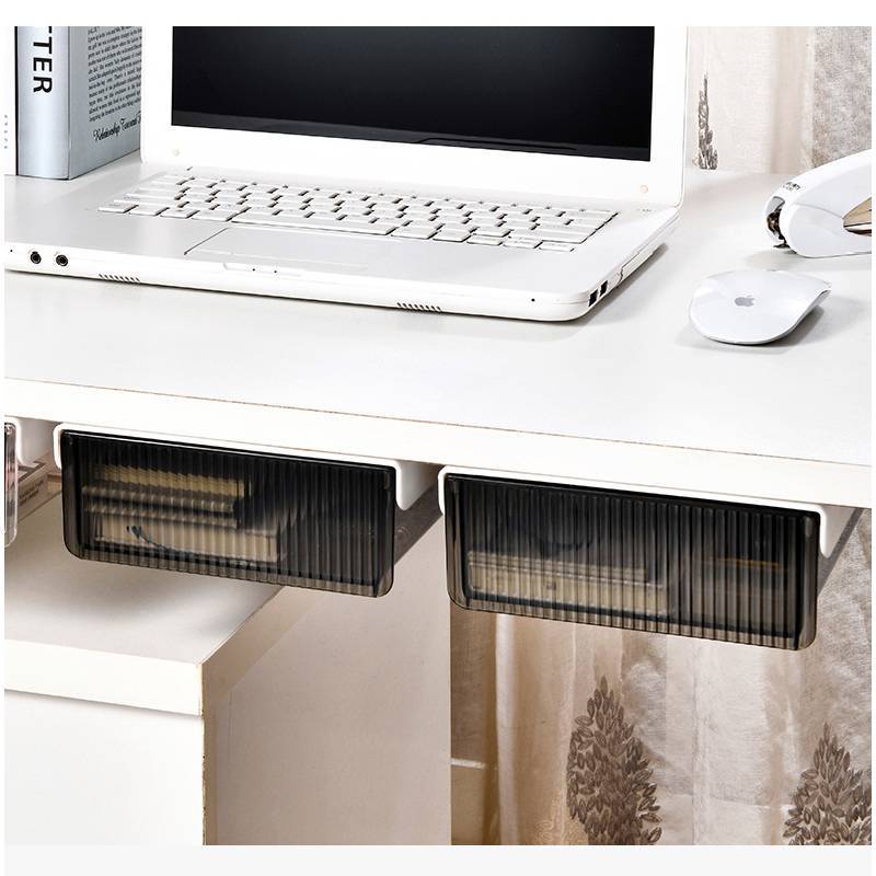 Abs Plastic Drawer Style Desk Organizer With Hidden Pen Holder For Students And Office Use