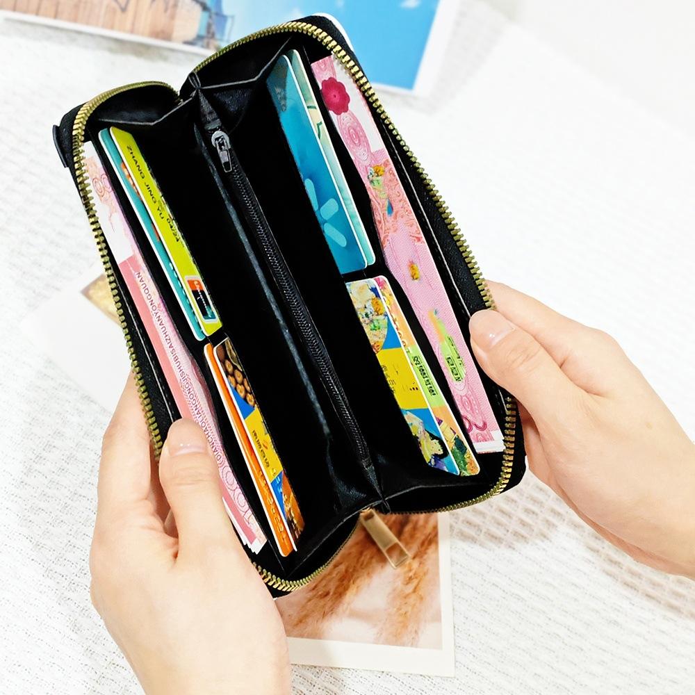 Long Wallet Women's Wallet Zipper Wallet New High-end Feel Bag PU Card Holder Leather Clutch