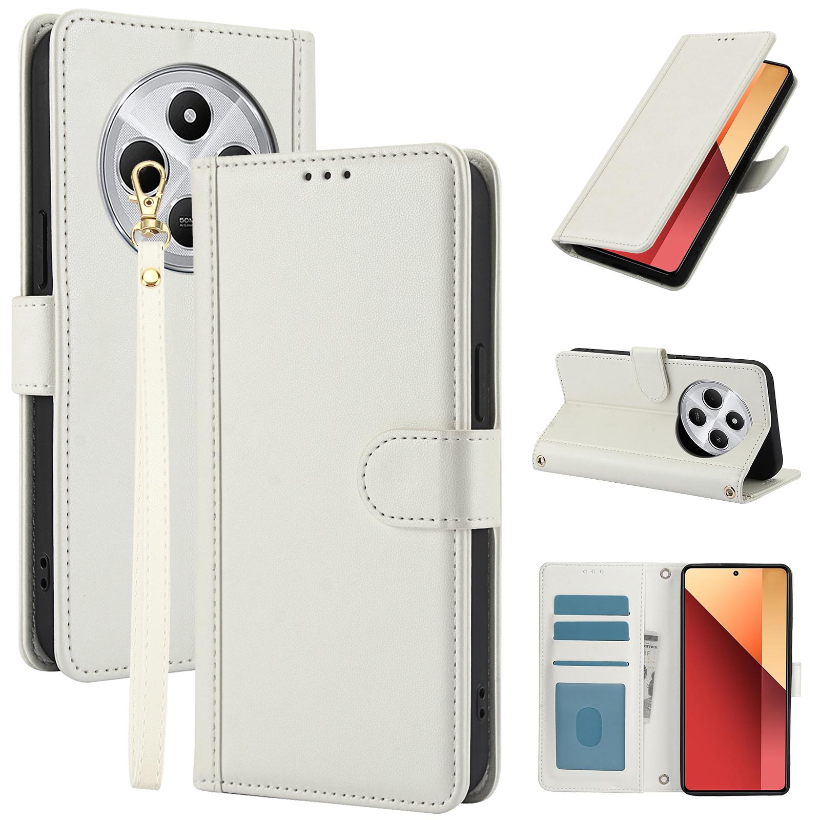 

SY-003 For Xiaomi Poco C75 4G/Redmi 14R 5G/14C 4G Case PU Leather Stand View Phone Wallet Cover with Hand Strap B