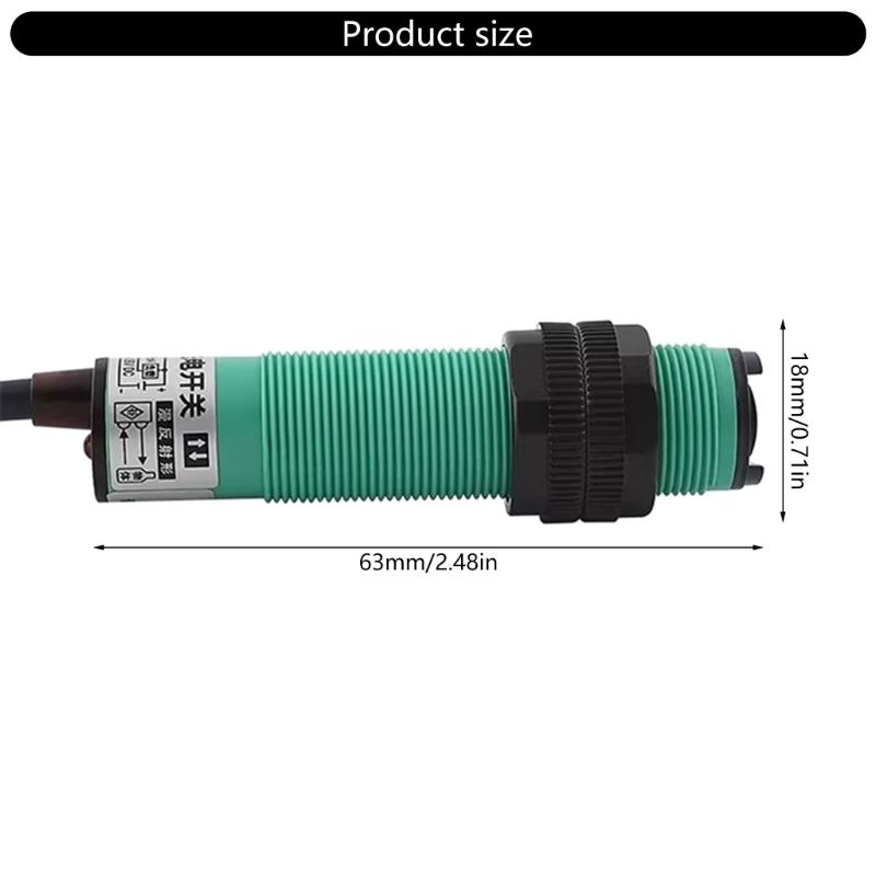 Photoelectric Sensor Proximity Switch Adjustable Diffuse Photoelectric Switch Sensor Optical 3 Lines Normally Open