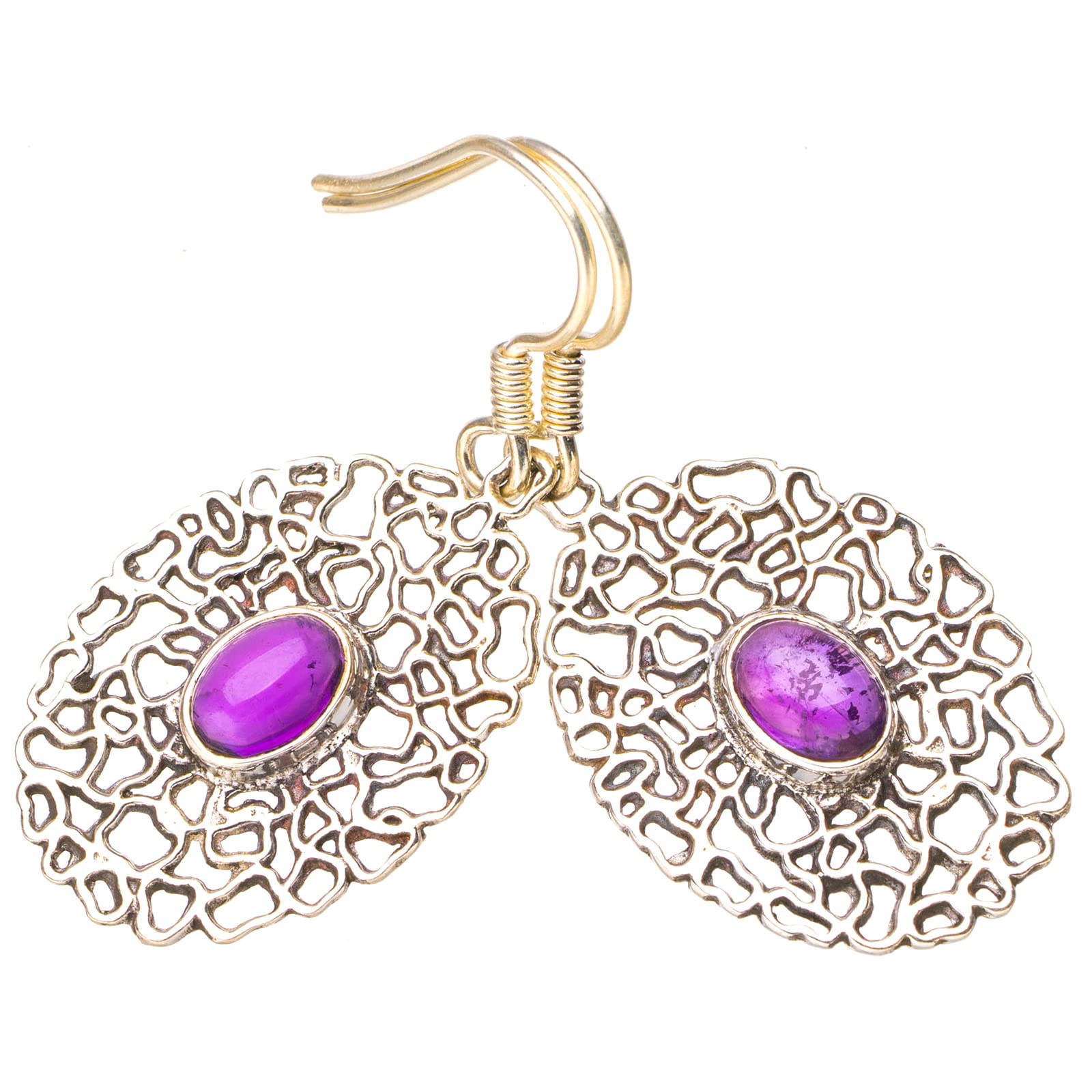 

StarGems® Natural Amethyst Handmade 925 Sterling Silver Earrings 1.5 E6972