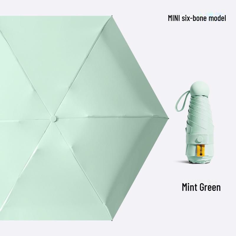 50% Folding Women's Dual-Purpose Mini Portable Pocket Capsule Umbrella - High-Grade Sun Protection