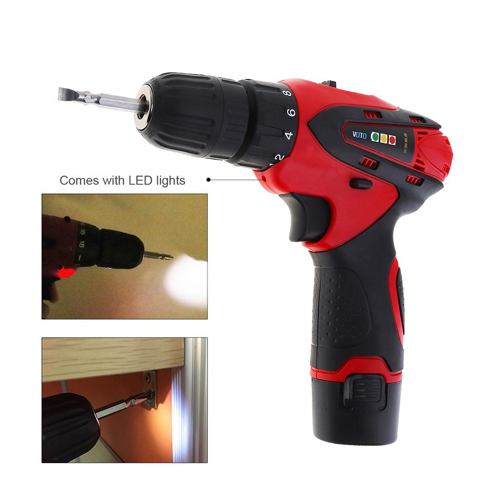 4.8 Volt 1//4 Inch Cordless Screwdriver Kit with Built-in LED Light; Forward and Reverse Operation