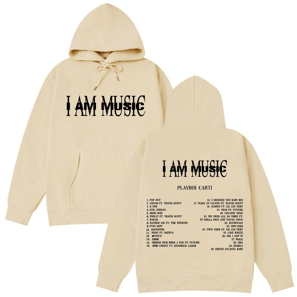 Playboi Carti I AM MUSIC New Album 2025 Hoodie Fans Gift Men Woman Fashion Hoodies Long Sleeves Casual Man Streetwear Tracksuit