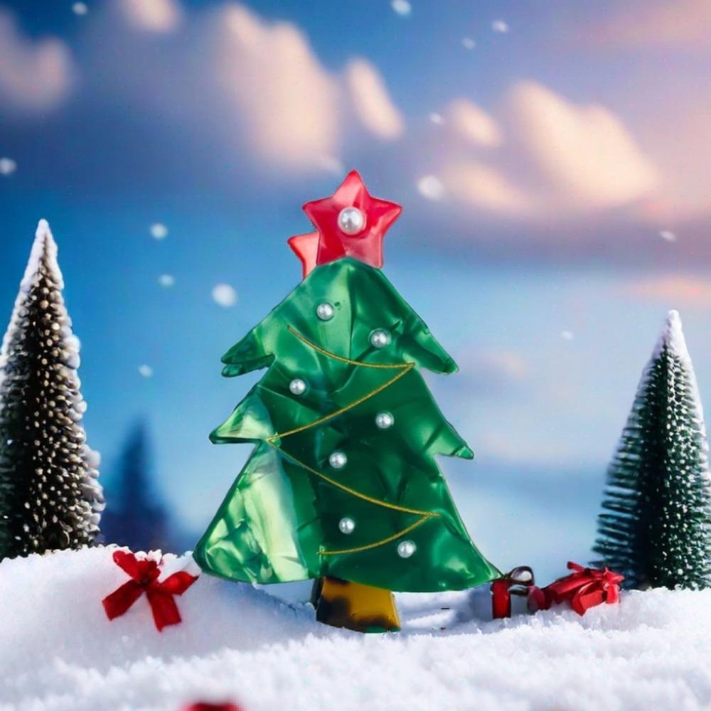 Bell Christmas Shark Clip Pearl Creative Shark Clip Hair Accessories Acetic Acid Hair Claw  Work