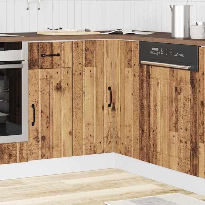 VidaXL Kitchen Corner Cabinet Lucca Old Wood Engineered Wood, Corner Cabinet, Corner Sink Unit,, Furniture 853755