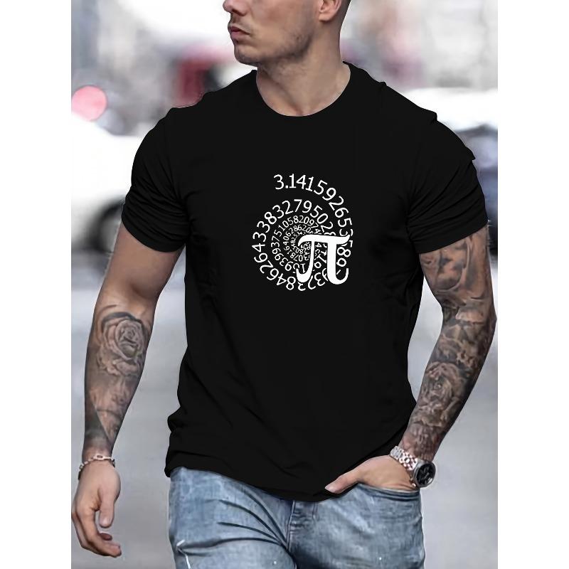 

European size Men s Summer Casual Round Neck Short T-Shirt with Pattern S чёрный