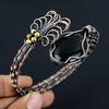 Black Onyx Bangle, 999 Copper Wire Wrapped Gemstone Jewelry, Handmade Bangle For Thanksgiving