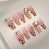 Patchs pour ongles clignotants imprimé léopard Zhuoshimei: Manucure Blanchissante Française Faite à la Main pour l'Automne/Hiver