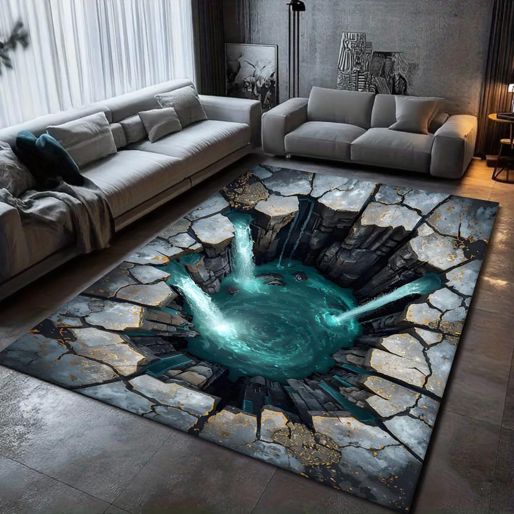 3D-Illusionsteppich mit tiefem Lochdesign für Spielzimmer, Wohnzimmer, Schlafzimmer, Lounge-Bereich und Couchtisch